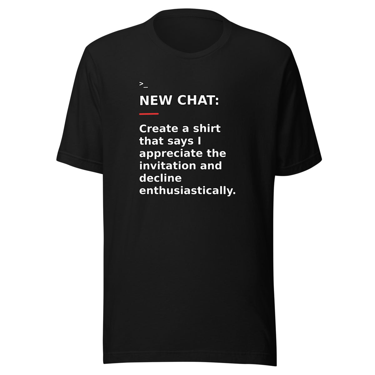 New Chat Shirts NC-050 Bella + Canvas 3001 front mockup 1