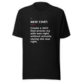 New Chat Shirts NC-113 Bella + Canvas 3001 front mockup 1