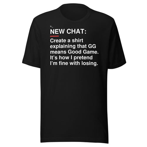 GG Text Slang black shirt front flat mockup — bold production artwork