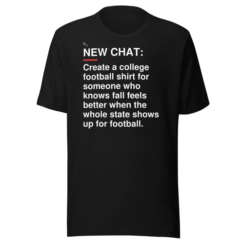 Arkansas — Whole State Football T-Shirt front flat mockup — bold production artwork