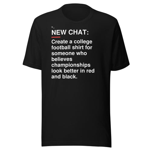 Georgia — Championships in Red and Black T-Shirt front flat mockup — bold production artwork