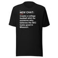 Missouri — Missouri Saturday Statement T-Shirt front flat mockup — bold production artwork