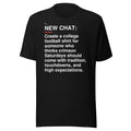 Oklahoma — Crimson Touchdowns and Tradition T-Shirt front flat mockup — bold production artwork