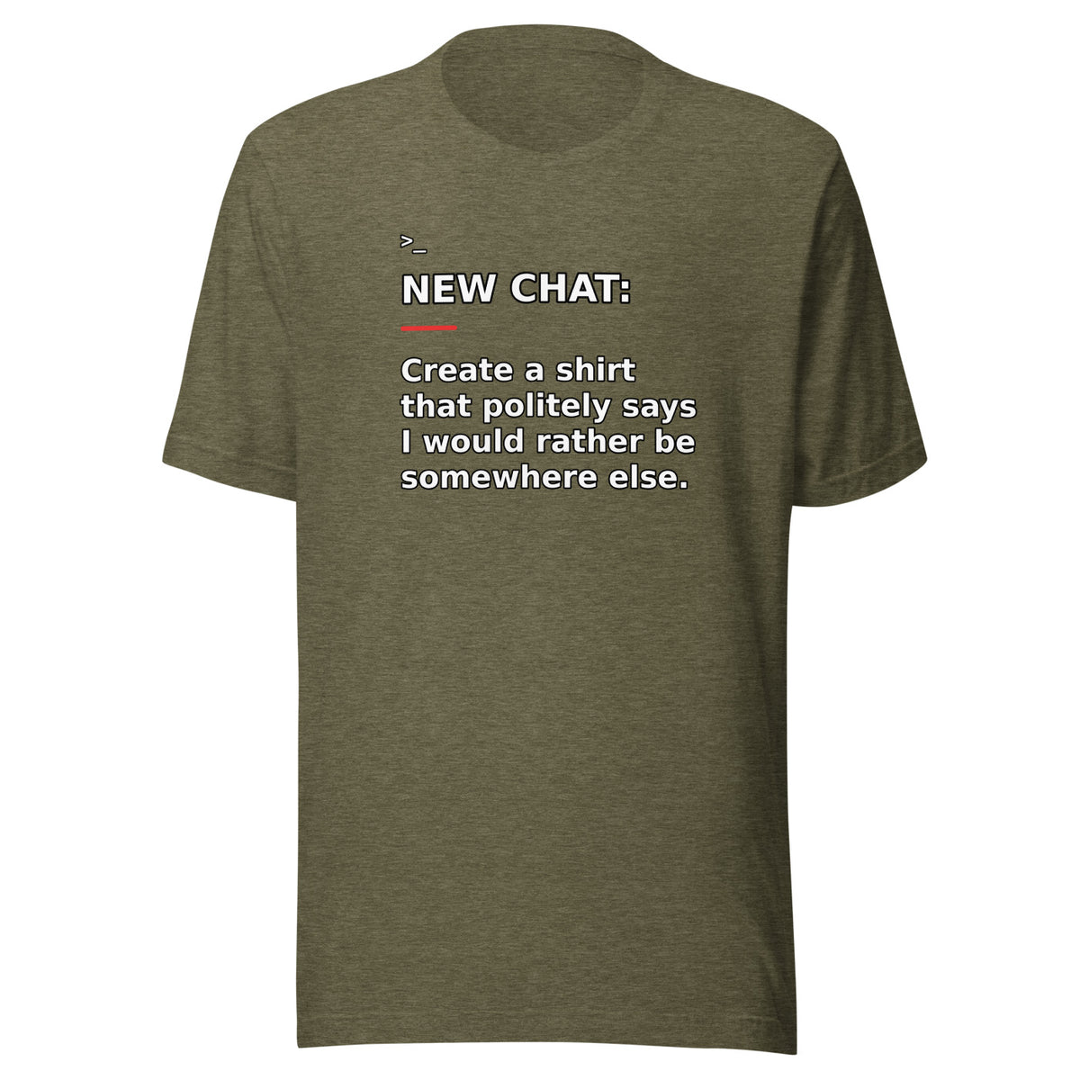 New Chat Shirts NC-047 Bella + Canvas 3001 front mockup 5