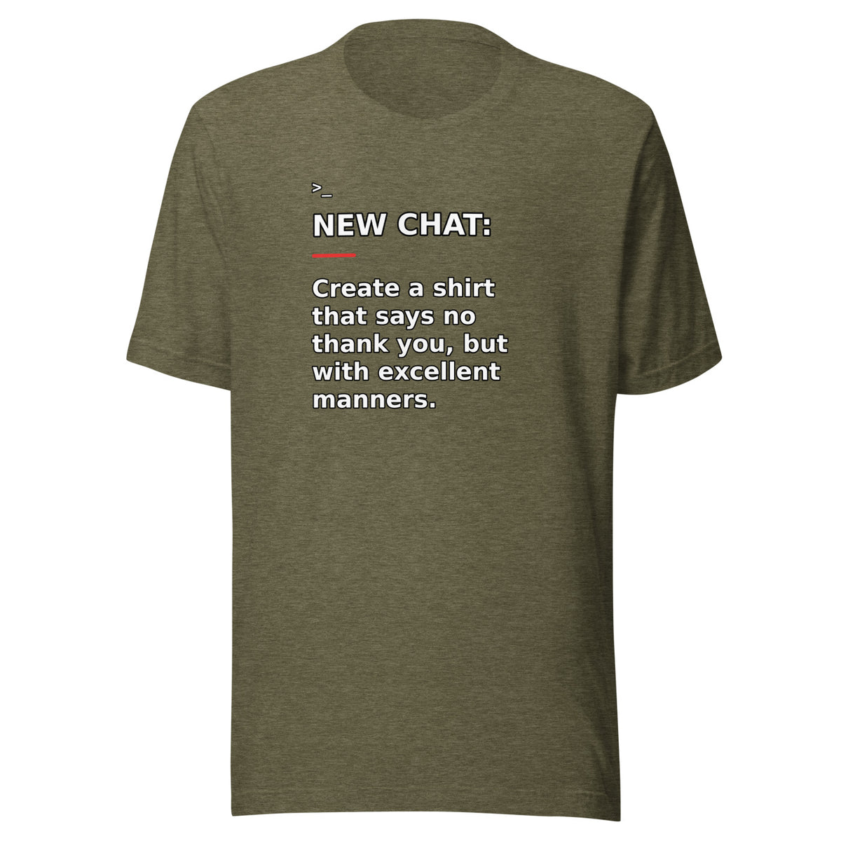 New Chat Shirts NC-048 Bella + Canvas 3001 front mockup 5