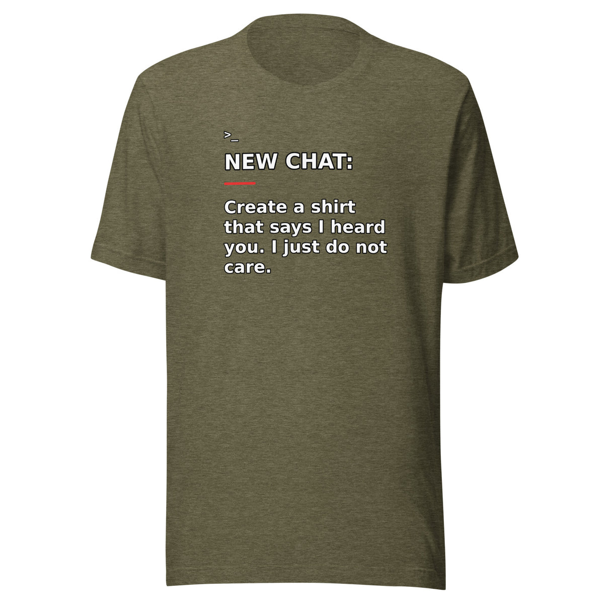 New Chat Shirts NC-069 Bella + Canvas 3001 front mockup 5