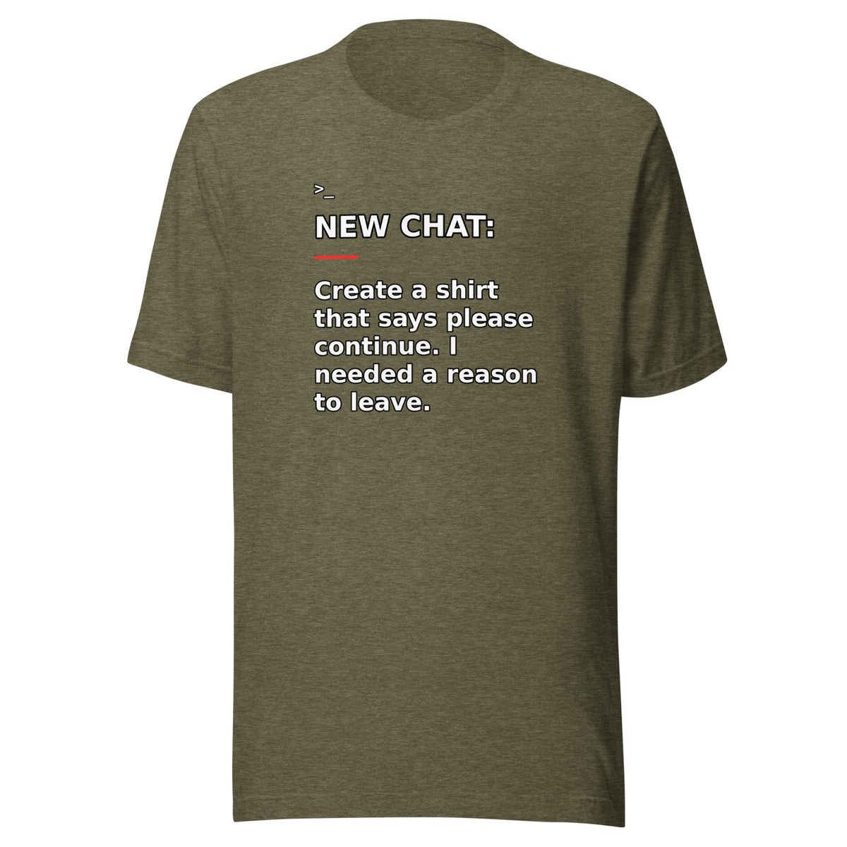New Chat Shirts NC-075 Bella + Canvas 3001 front mockup 5