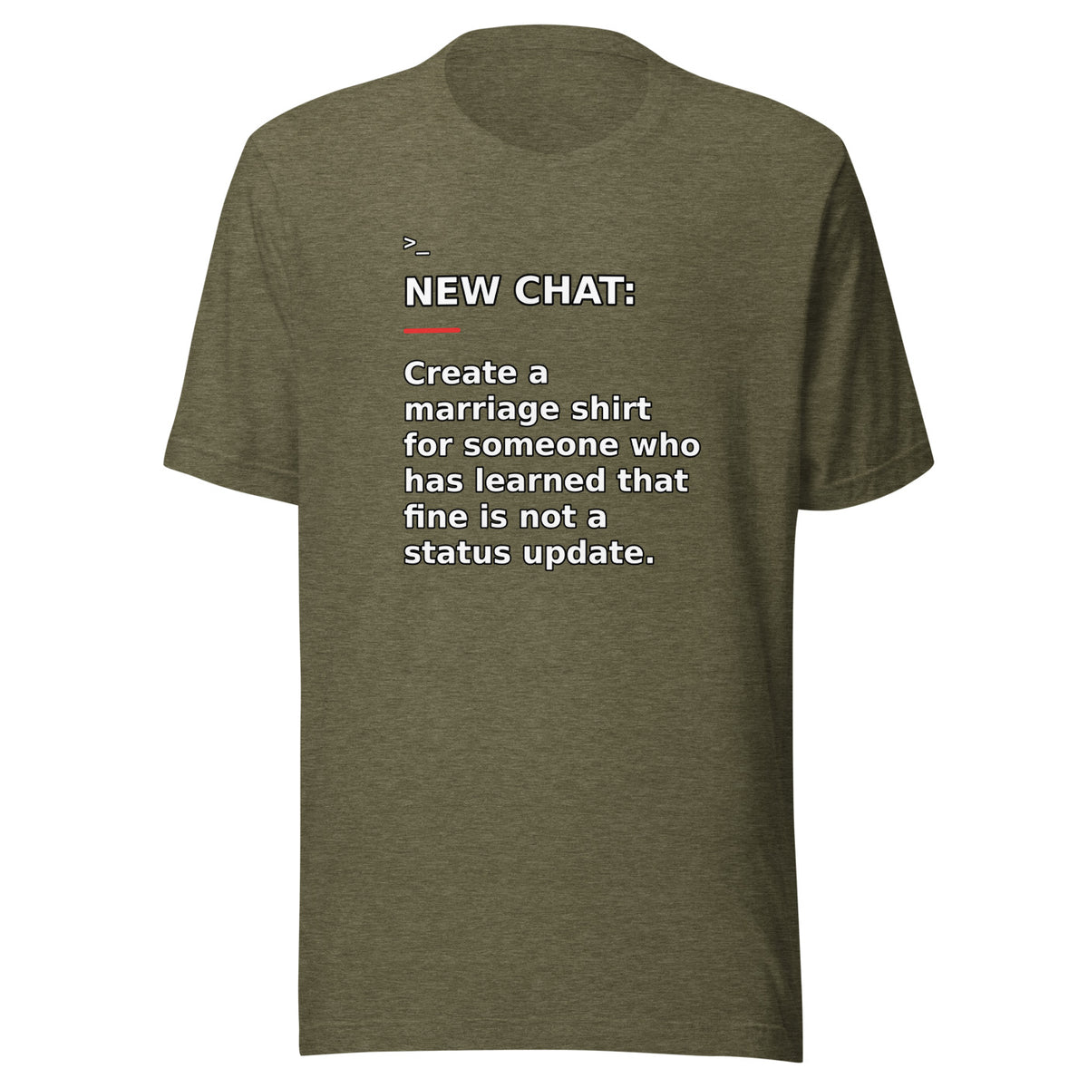 New Chat Shirts NC-117 Bella + Canvas 3001 front mockup 5