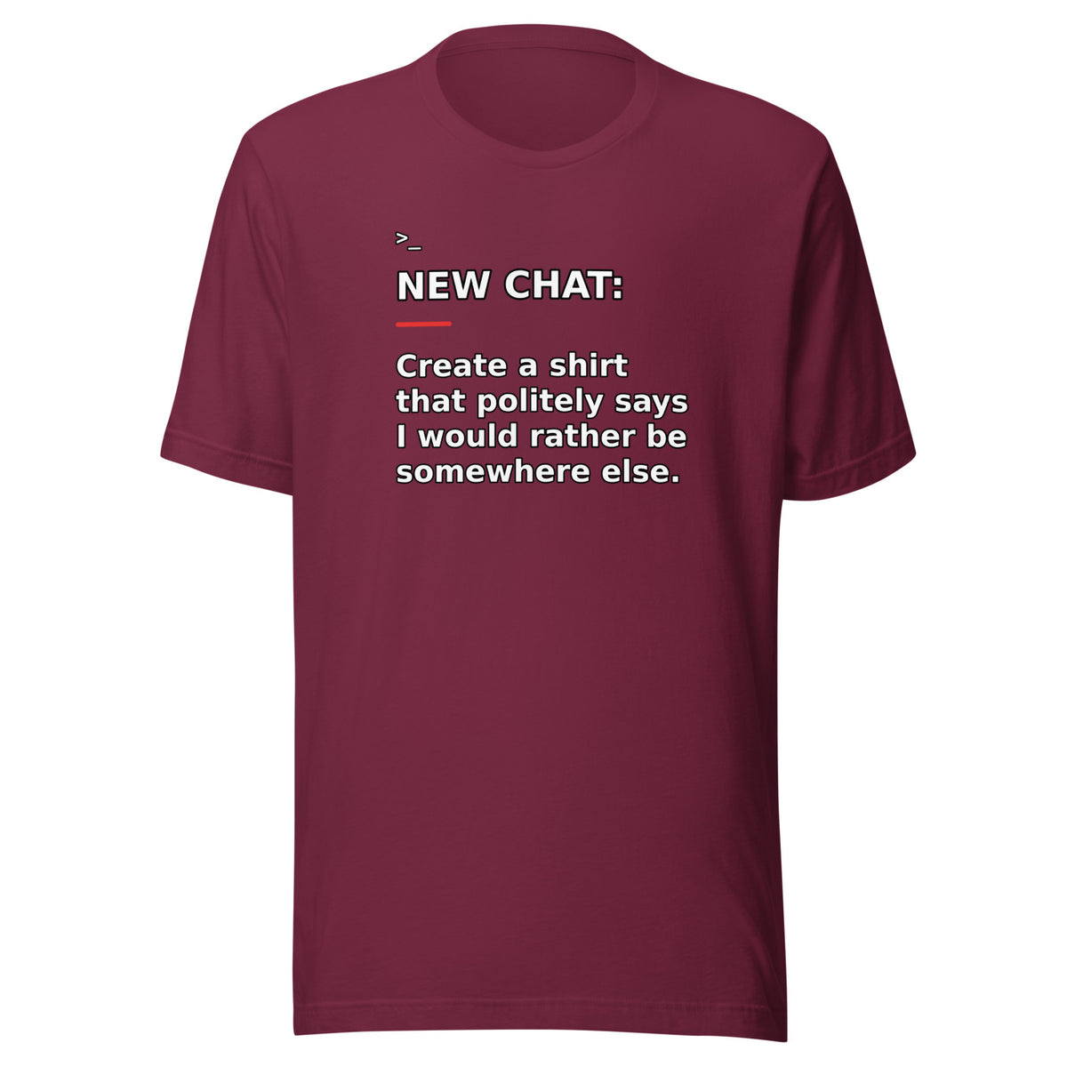 New Chat Shirts NC-047 Bella + Canvas 3001 front mockup 4