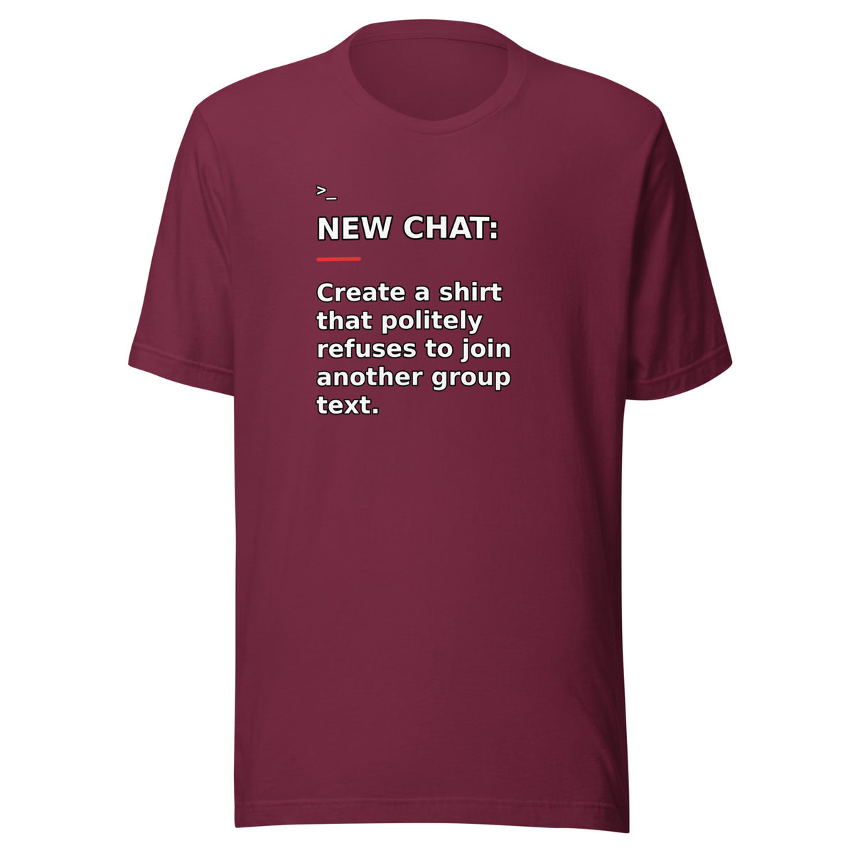 New Chat Shirts NC-066 Bella + Canvas 3001 front mockup 4