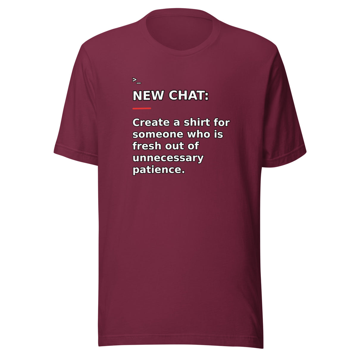 New Chat Shirts NC-073 Bella + Canvas 3001 front mockup 4