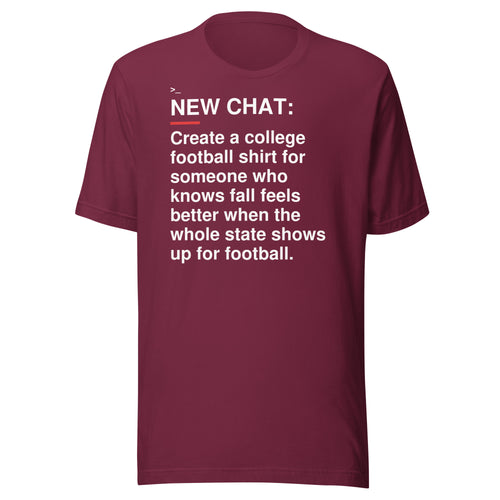 Arkansas — Whole State Football T-Shirt front flat mockup — bold production artwork