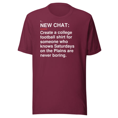 Auburn — Saturdays on the Plains T-Shirt front flat mockup — bold production artwork