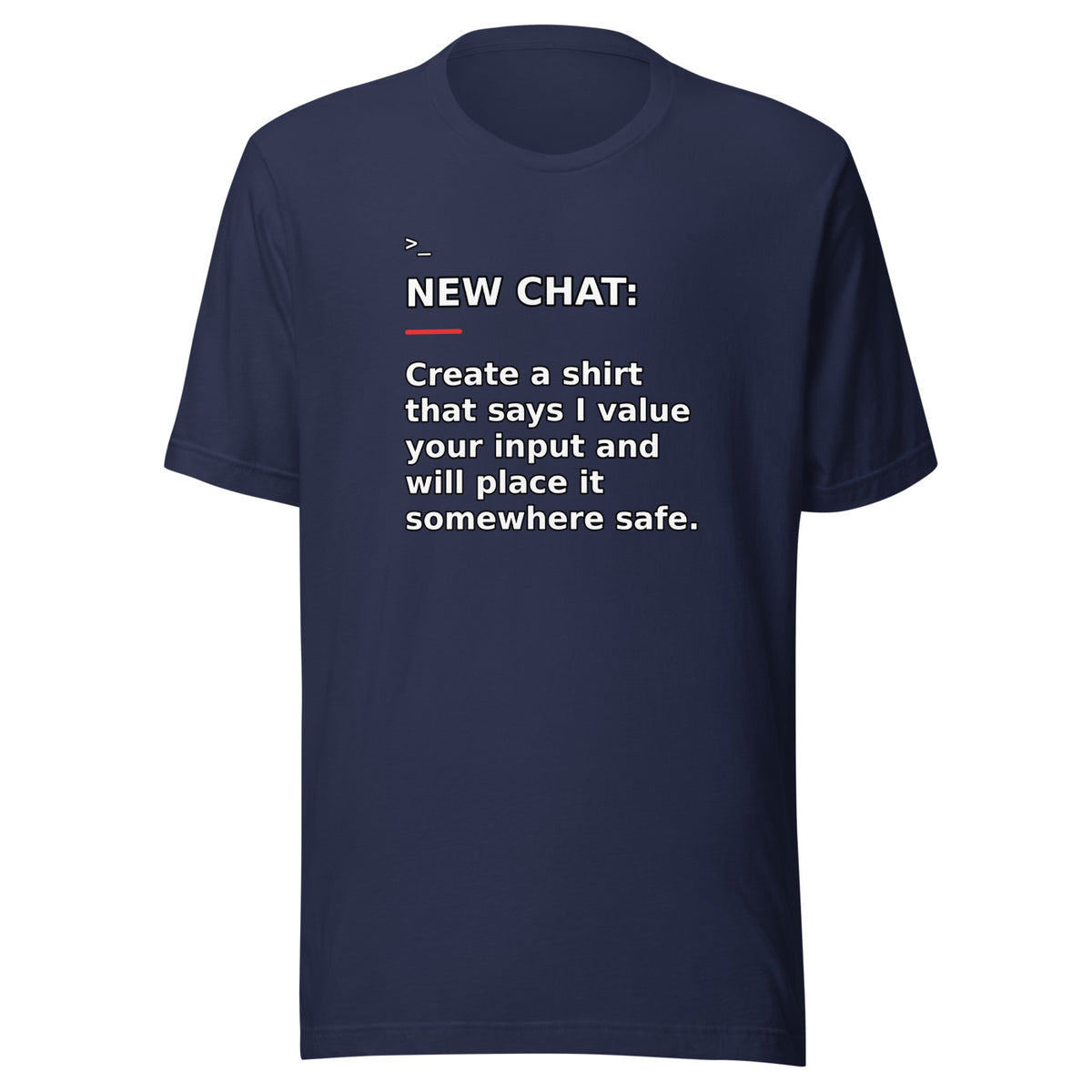New Chat Shirts NC-055 Bella + Canvas 3001 front mockup 3