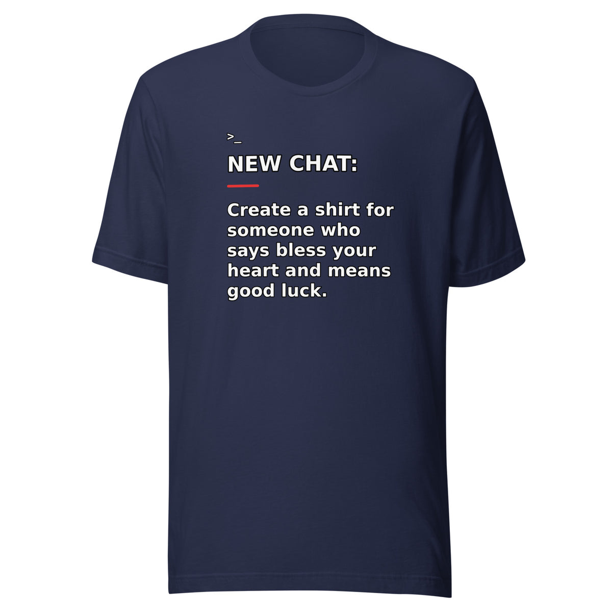 New Chat Shirts NC-056 Bella + Canvas 3001 front mockup 3