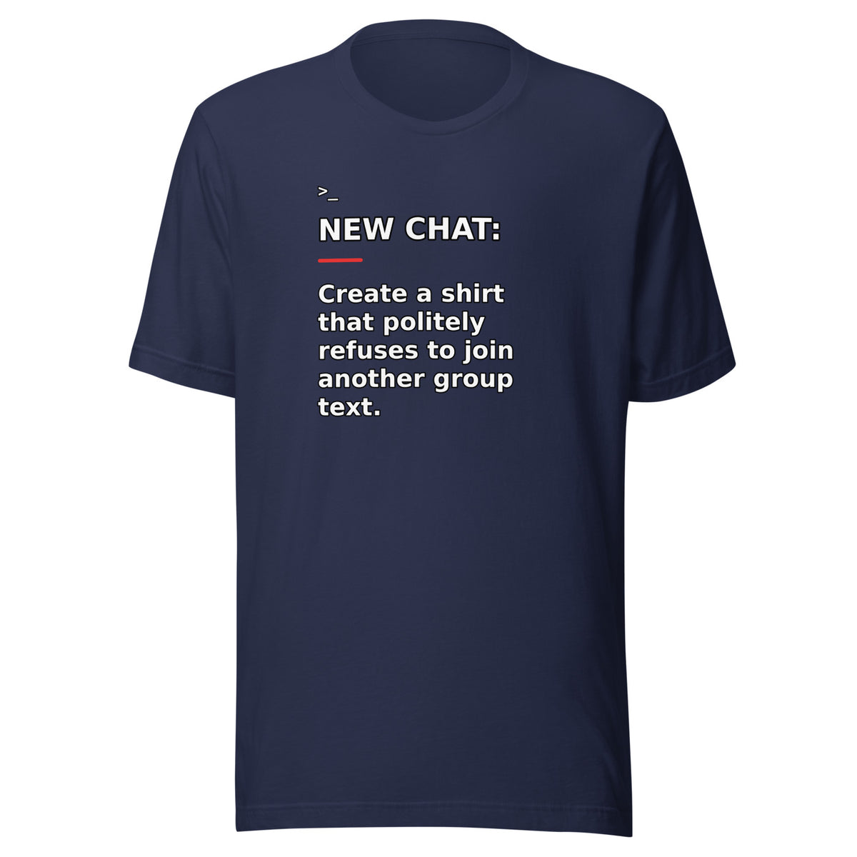 New Chat Shirts NC-066 Bella + Canvas 3001 front mockup 3