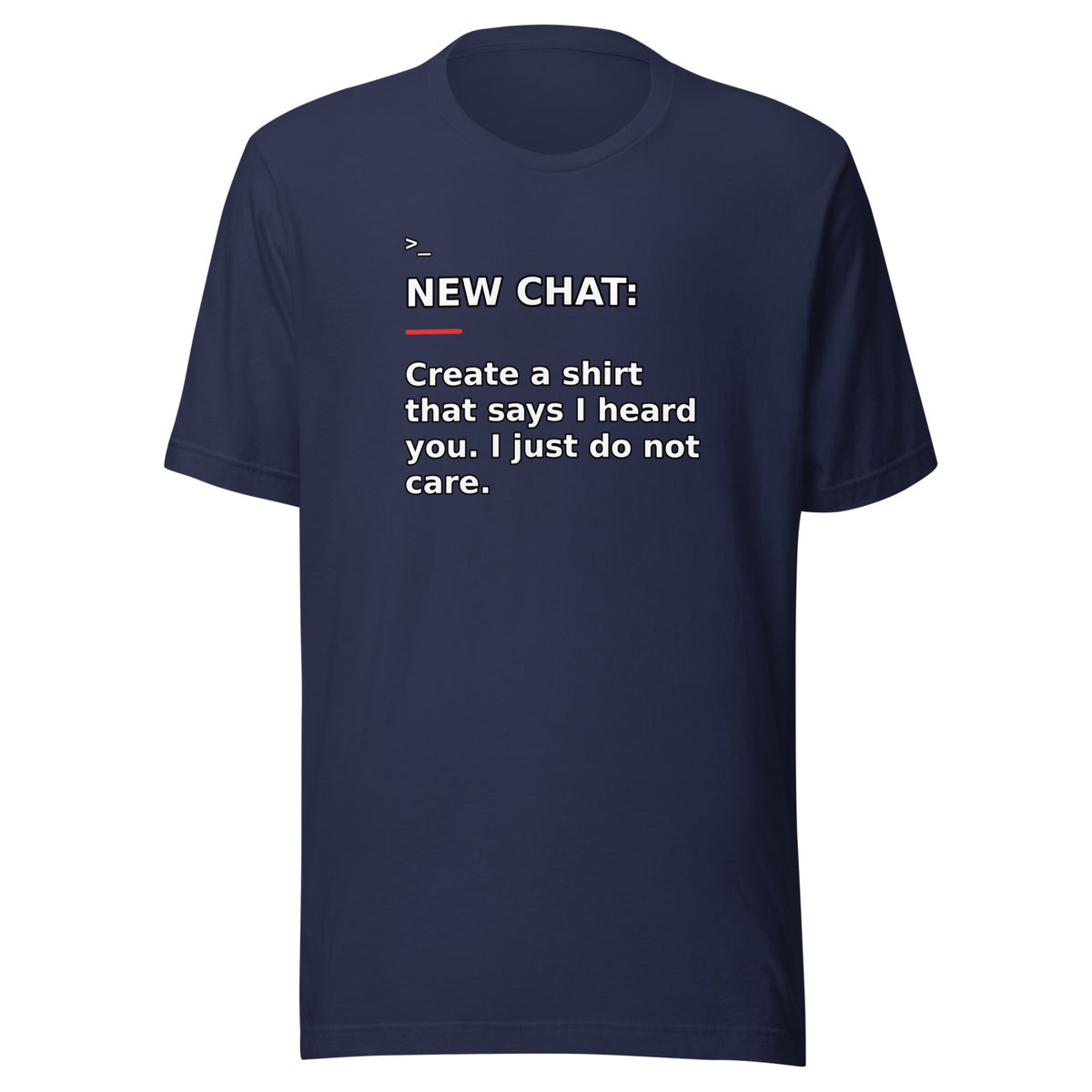 New Chat Shirts NC-069 Bella + Canvas 3001 front mockup 3