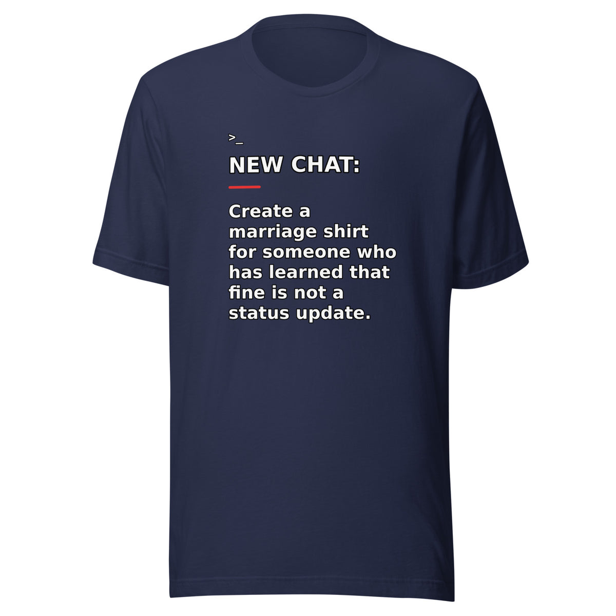 New Chat Shirts NC-117 Bella + Canvas 3001 front mockup 3