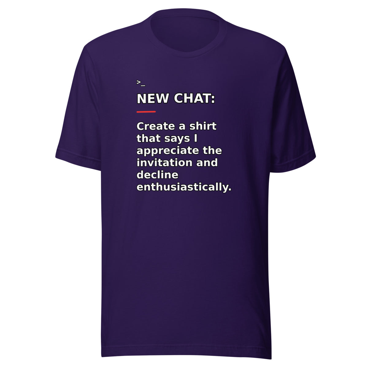 New Chat Shirts NC-050 Bella + Canvas 3001 front mockup 2