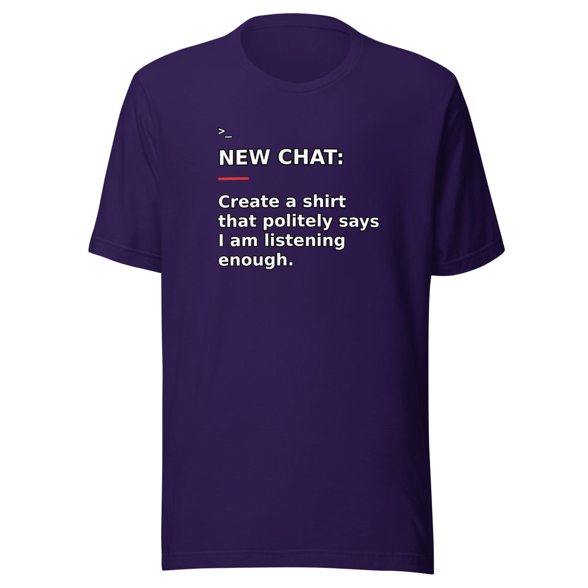 New Chat Shirts NC-063 Bella + Canvas 3001 front mockup 2